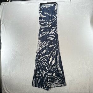Young Fabulous & Broke Jumpsuit Womens Small Blue Tie Dye Flare Leg Strapless
